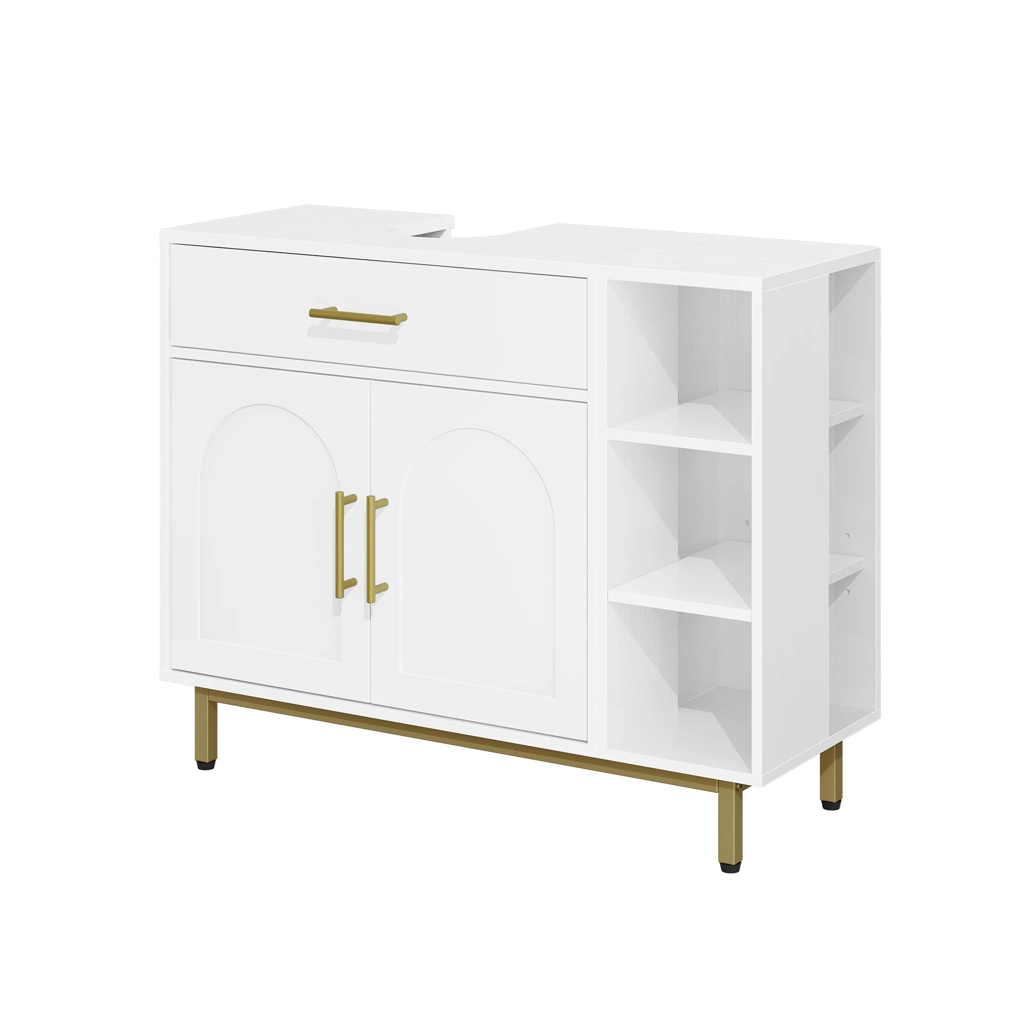 Mueble bajo lavabo con cajón y estantes