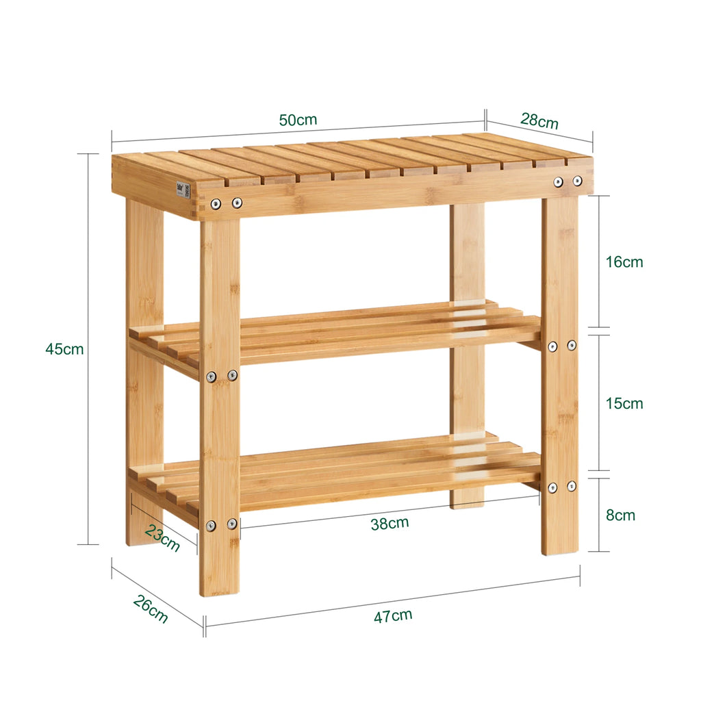 Banco zapatero de bambú