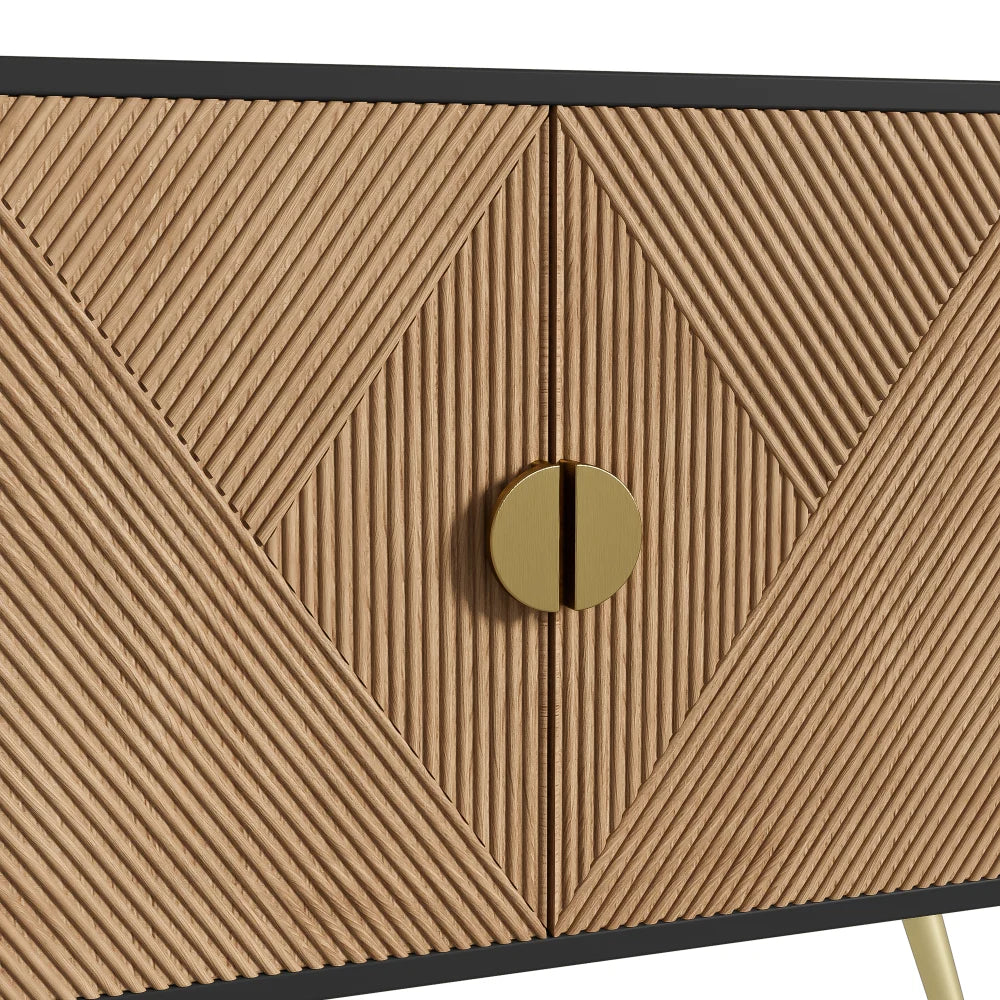 Aparador de 4 puertas madera y dorado