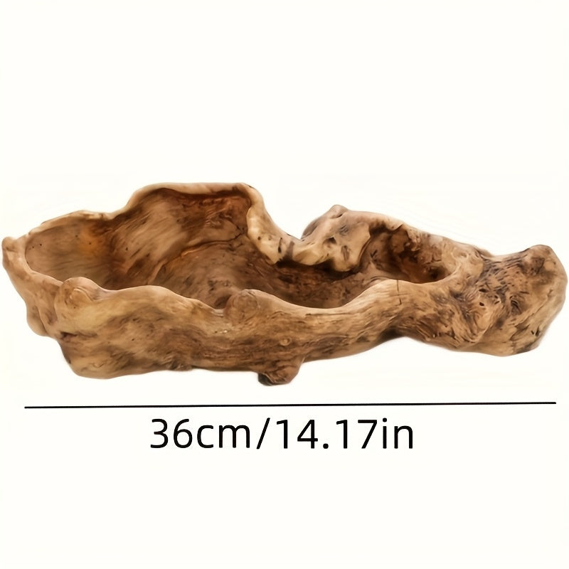 Maceta de resina efecto madera