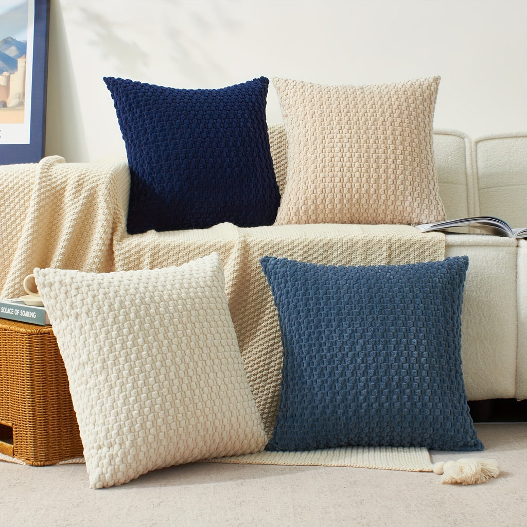Set de 4 fundas de cojín de pana