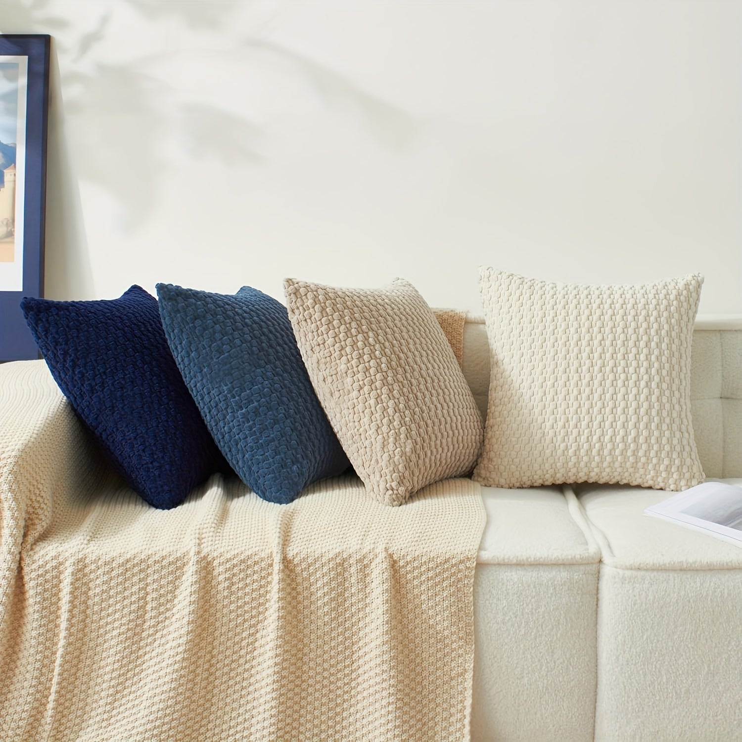 Set de 4 fundas de cojín de pana